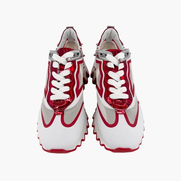 Christian Louboutin Sharkina White Mesh Red Sneakers Size 39.5 US 9.5 Women 6924 - Picture 3 of 15